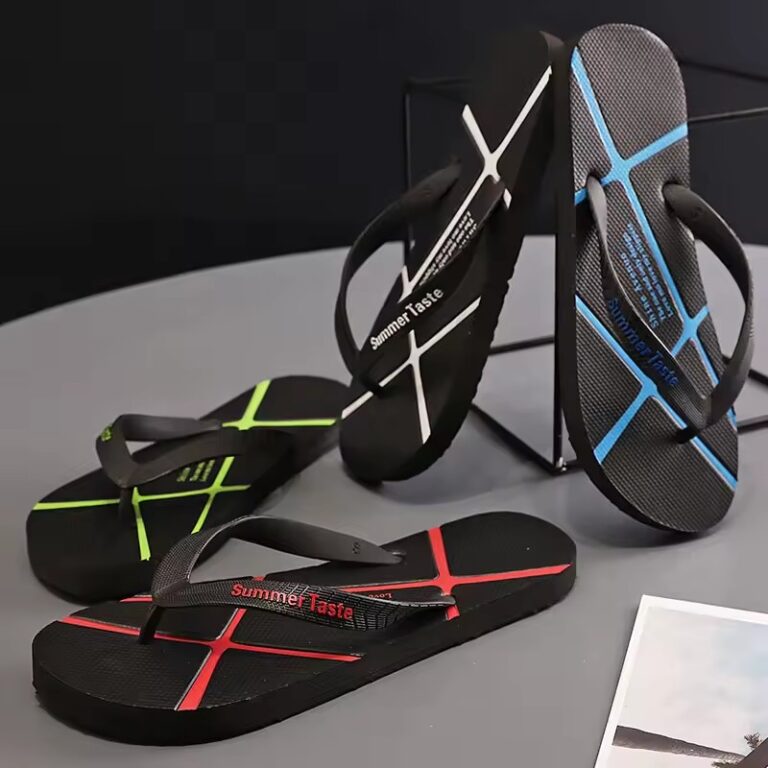 Mens Leather Strap Flip Flops Beachwear