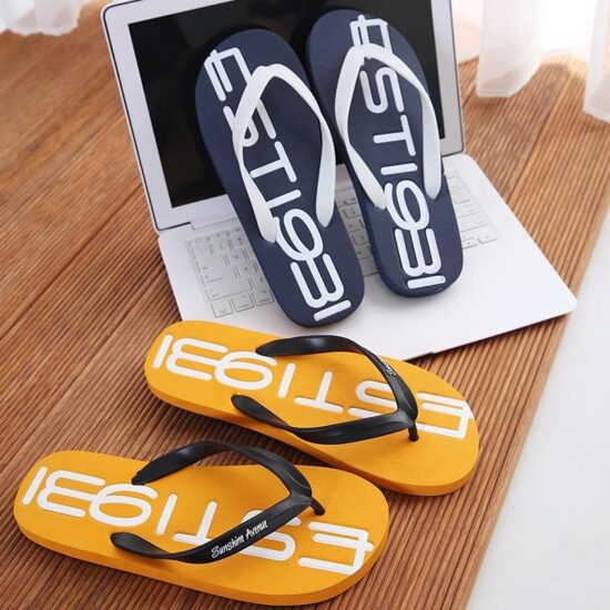 Custom outdoor PE flip flops for men with high-quality straps
