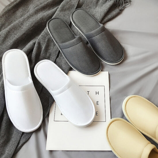 custom logo hotel slippers